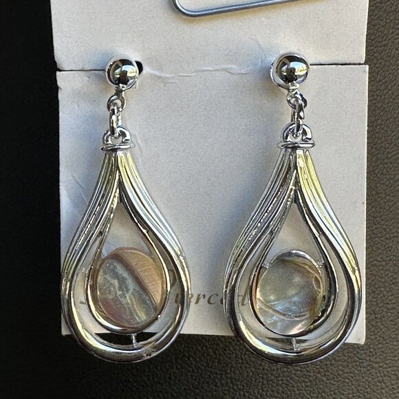 Necklace Earring Bracelet Set Mother of Pearl Shell Brown Earth Tones 22" New - Picture 2 of 12